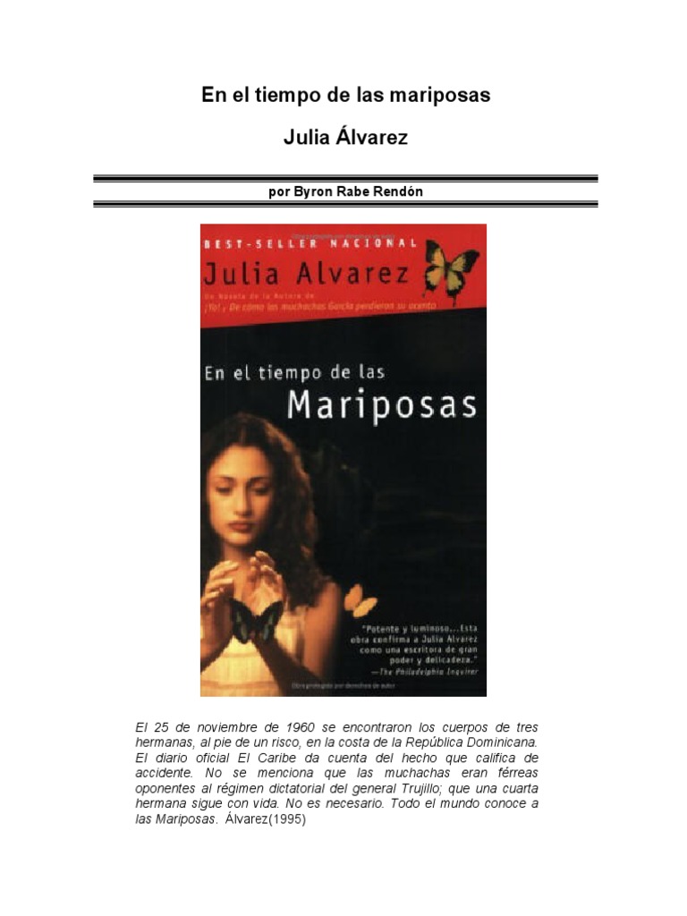 Image Result For En El Tiempo De Las Mariposas Pdf Scribd