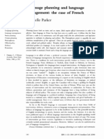 PARKER Language Planning and Language Management The Case of French