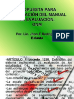 Propuesta para Elaboración Del Manual de Evaluación