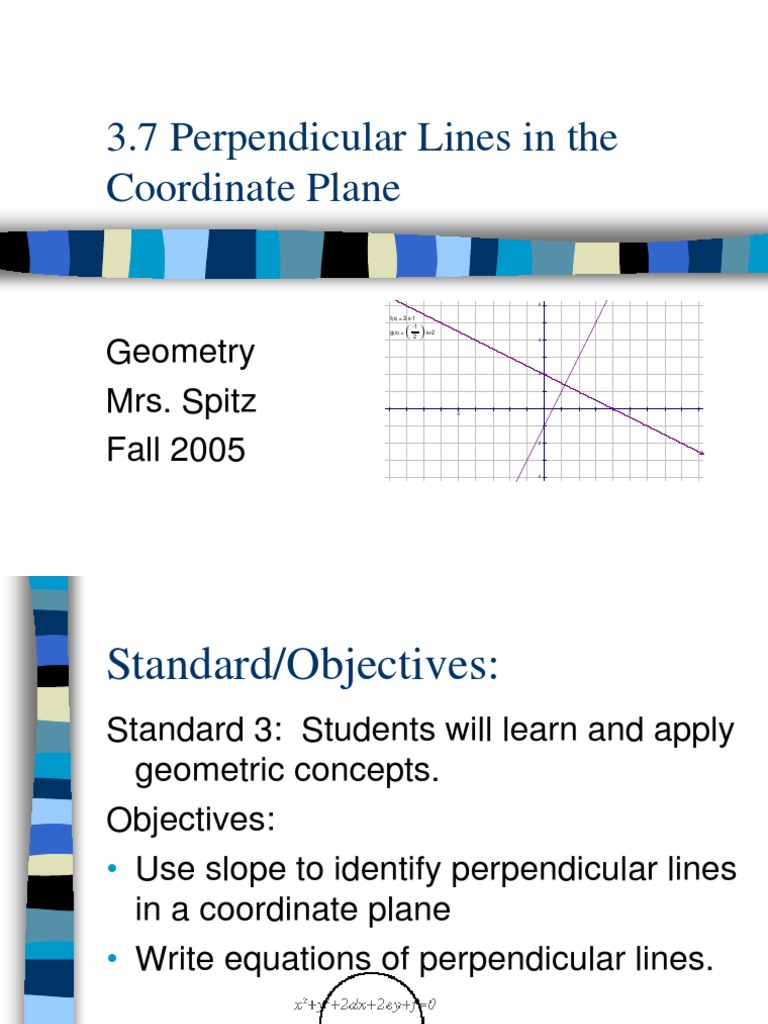3.7PerpendicularLines in A Coordinate Plane | PDF | Perpendicular | Slope
