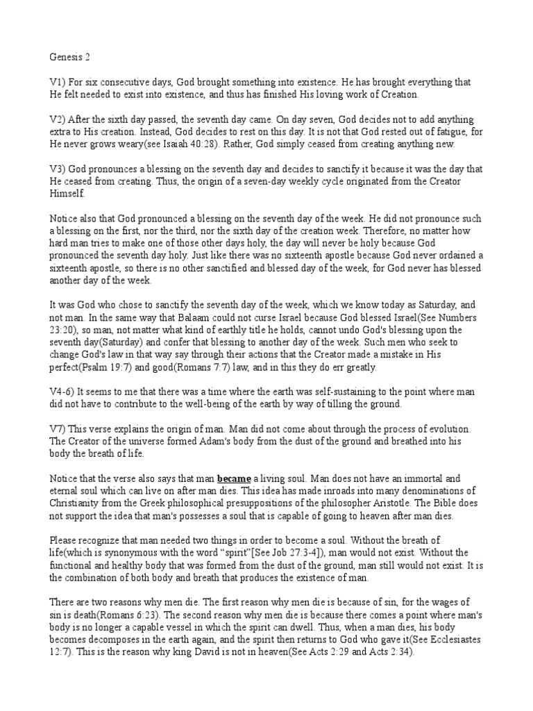 An Exposition of Genesis Chapter 2 | PDF | Genesis Creation Narrative ...