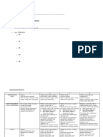 tableaux planning sheet  assessment rubric