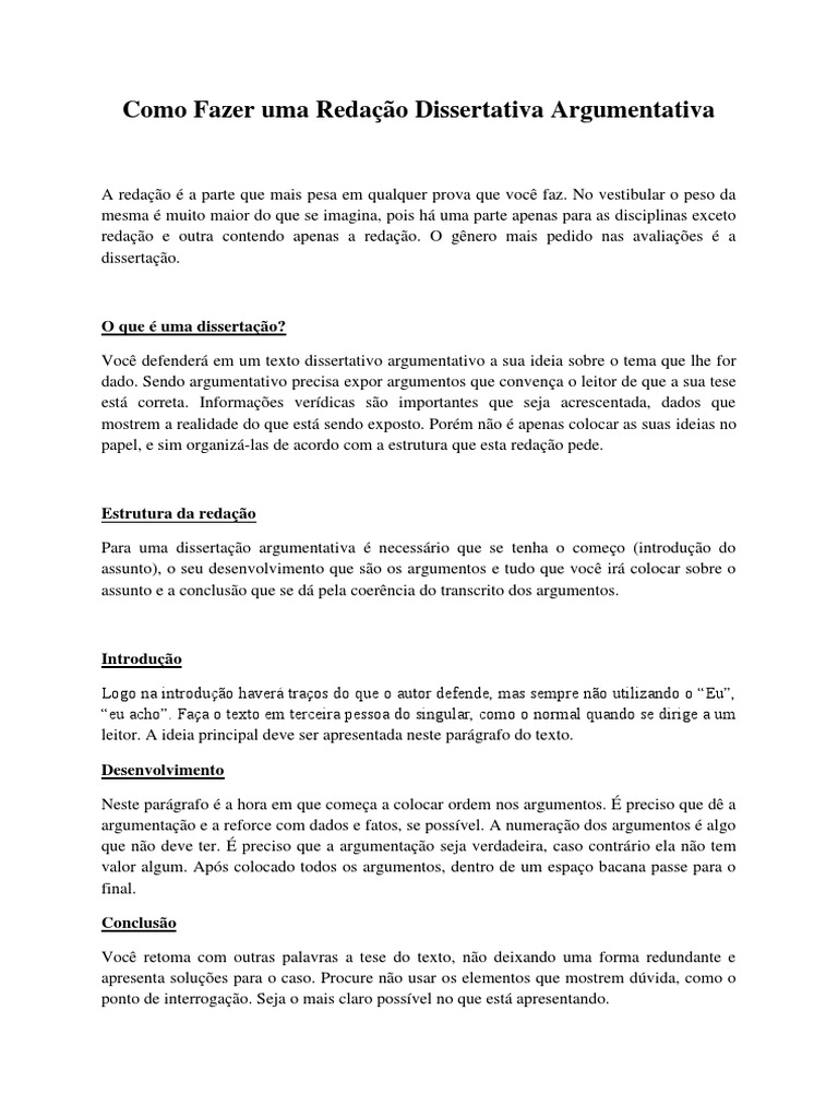 Regras de Redação | PDF | Argumento | Teses