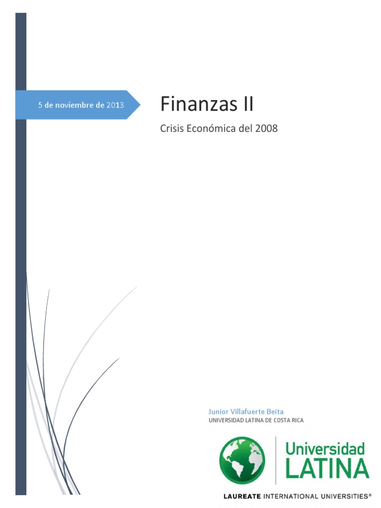 Impacto Global de la Crisis del 2008 | PDF | Crisis financiera de 2007 ...