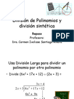 División de Polinomios y división sintética