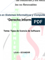 Tipos de Licencia de Software Derecho Informatico