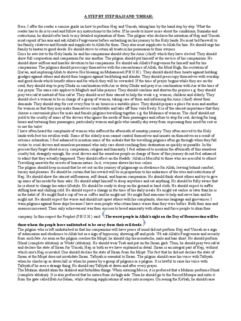 A Step by Step Hajj and | PDF | Hajj | Muhammad