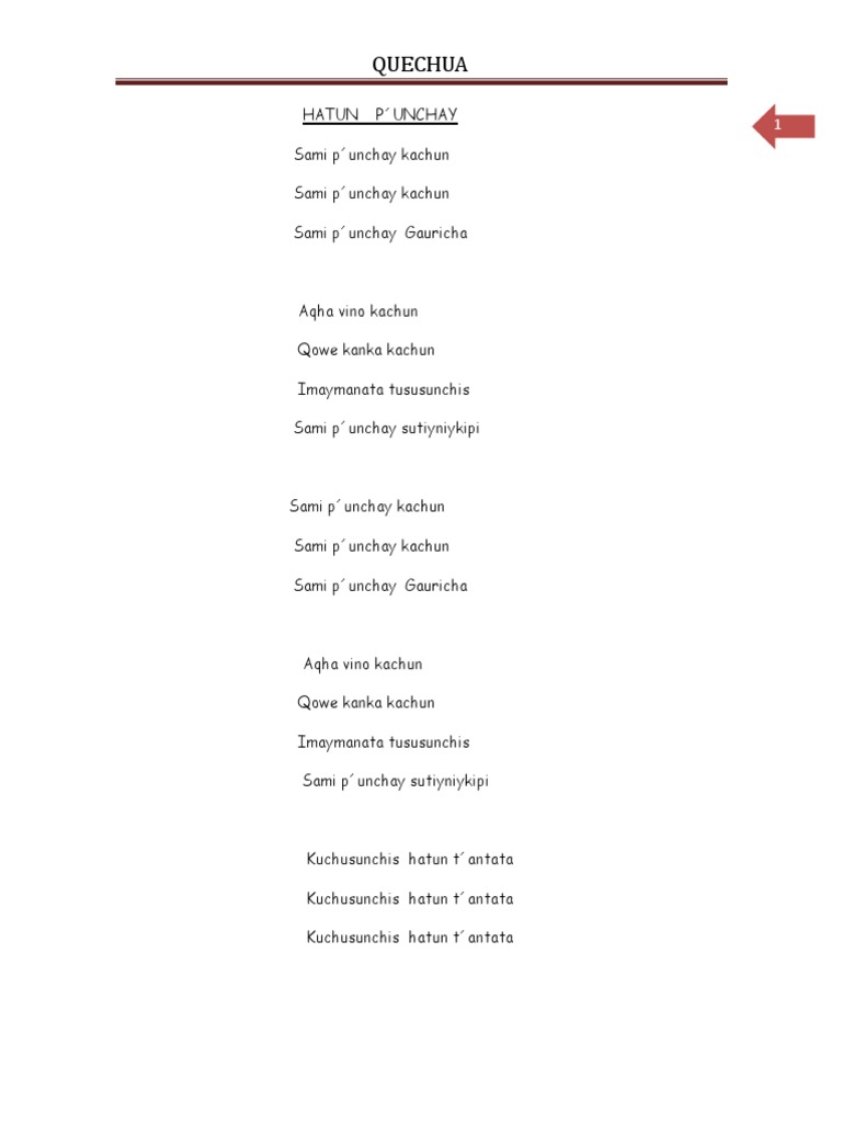 Hello In Quechua Text _ Cuzco Quechua Phrases – JVENM
