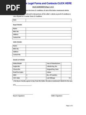 Car Sales Agreement Form