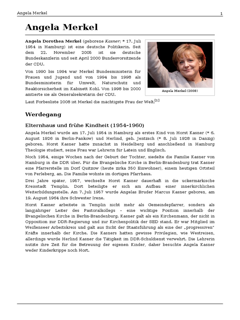 Angela Merkel Biografie  PDF