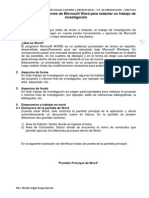 Herramientas y opciones de Microsoft Word para redactar un trabajo de investigación.docx