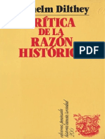 Wilhelm Dilthey - Crítica de La Razón Histórica PDF