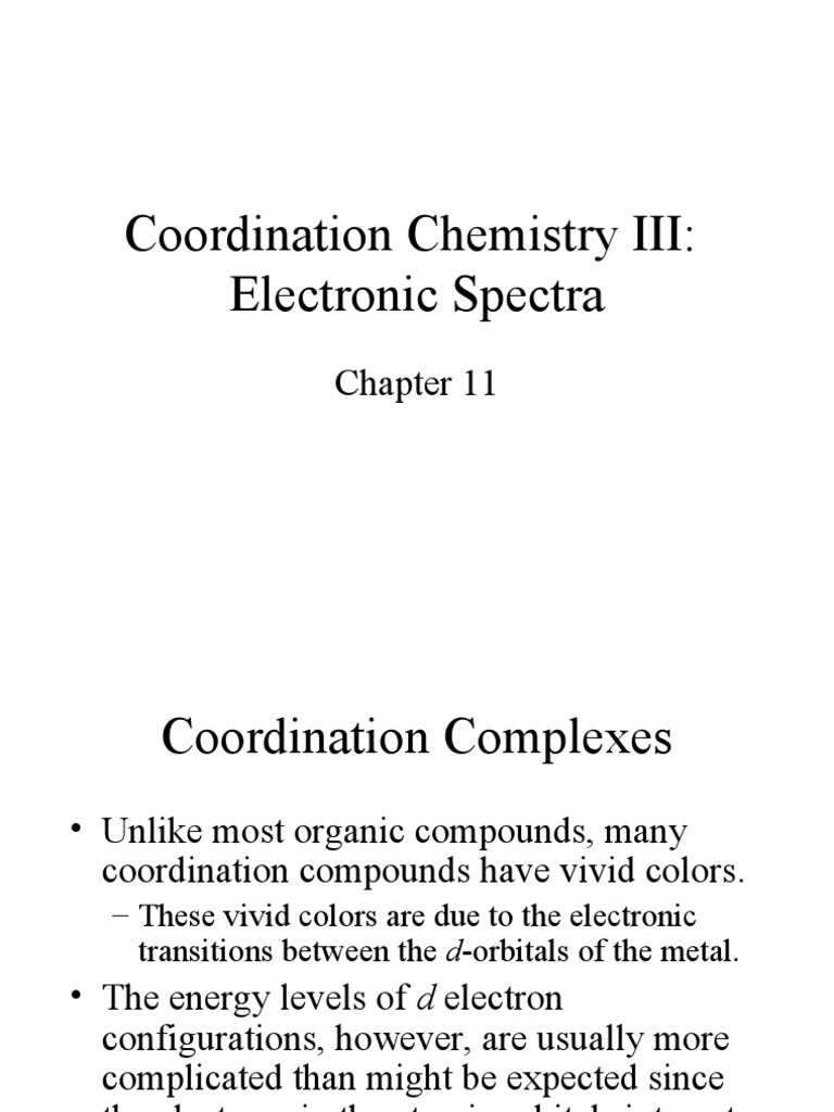 Electronic Spectra of Coordination Compounds | PDF | Atomic Orbital ...