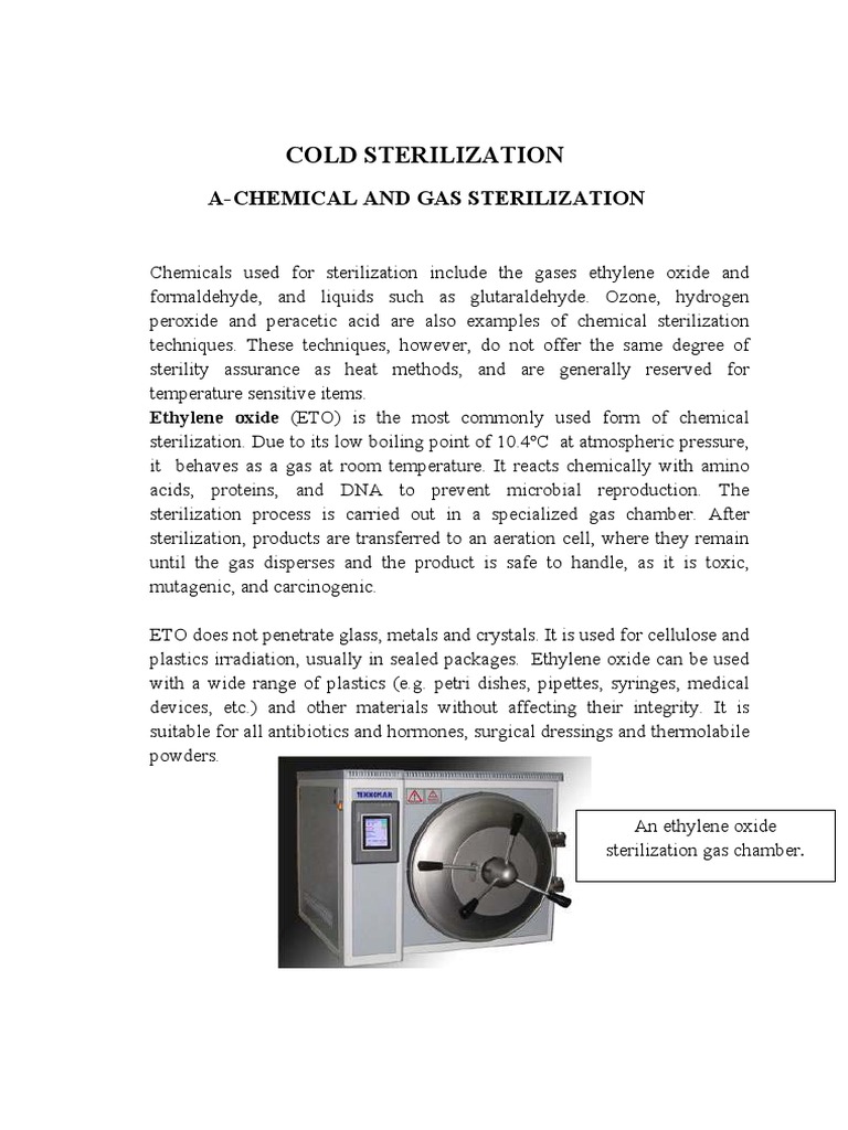 Microsoft Word Cold Sterilization Unidad 4 Sterilization