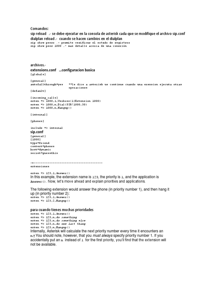 Asterisk SIP Command Guide | PDF | Computers | Technology & Engineering