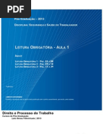 1)Leitura Obrigatória - Acidente de Trabalho Estabilidade; Prescrição; Contrato a Termo; Reintegração.