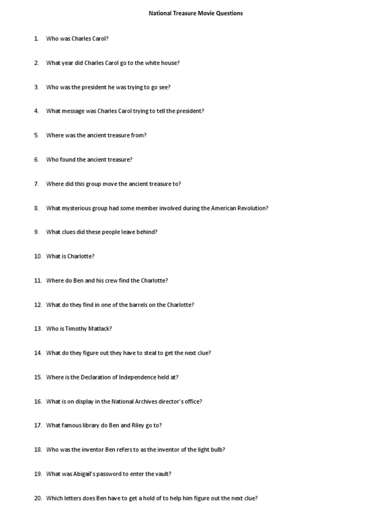 National Treasure Movie Questions.docx