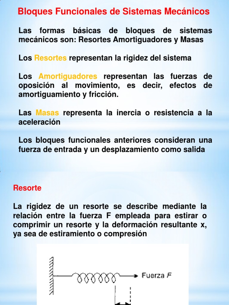 Modelos De Sistemas Mecanicos Pdf Fuerza Masa