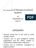 Six Sources of Tensions in Control Systems