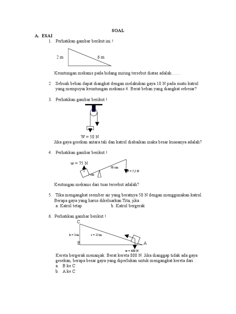 SOAL Pesawat Sederhana