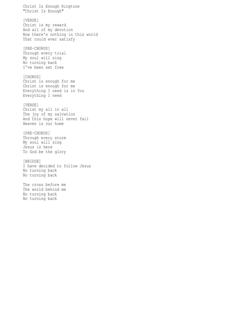 Christ Is Enough Lyrics