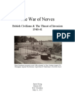 The War of Nerves: British Civilians and The Threat of Invasion, 1940-1941