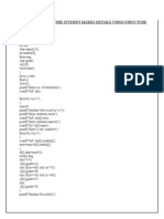 Program To Display The Student Marks Details Using Structure