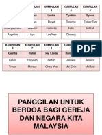 Panggilan Untuk Berdoa Bagi Gereja Dan Negara Kita