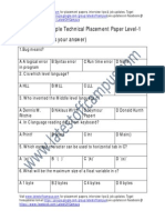 Syntel Sample Technical Placement Paper Level-1: (Bolded Option Is Your Answer)