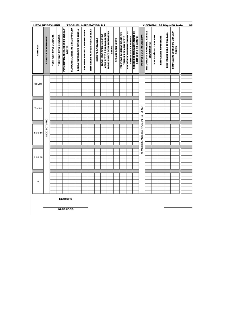 Plan de Mantenimiento Preventivo Diario | PDF | Agitación | Science