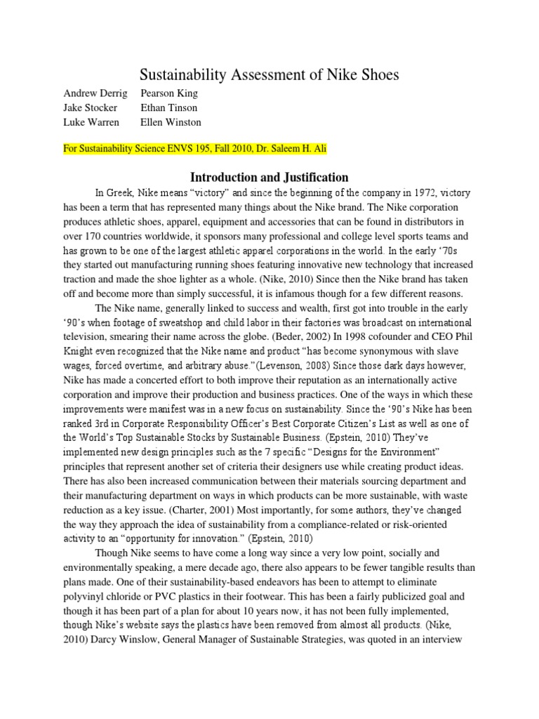 Nike PDF | PDF | Sustainability | Shoe