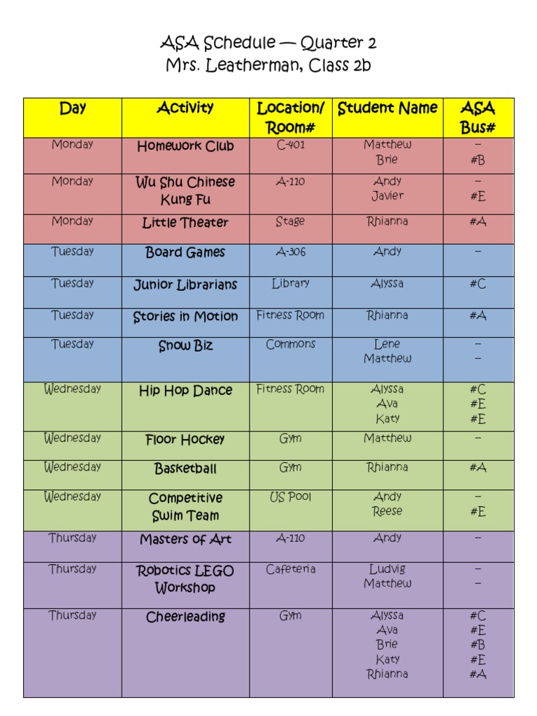 Asa Schedule q2 PDF