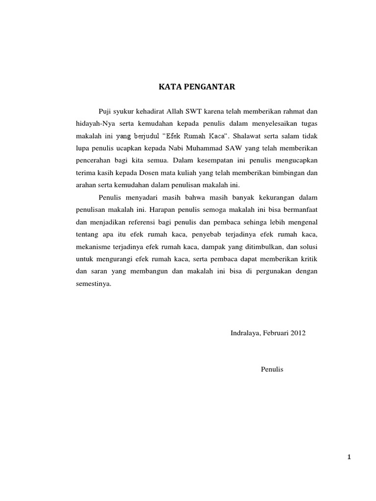 Makalah Efek Rumah Kaca