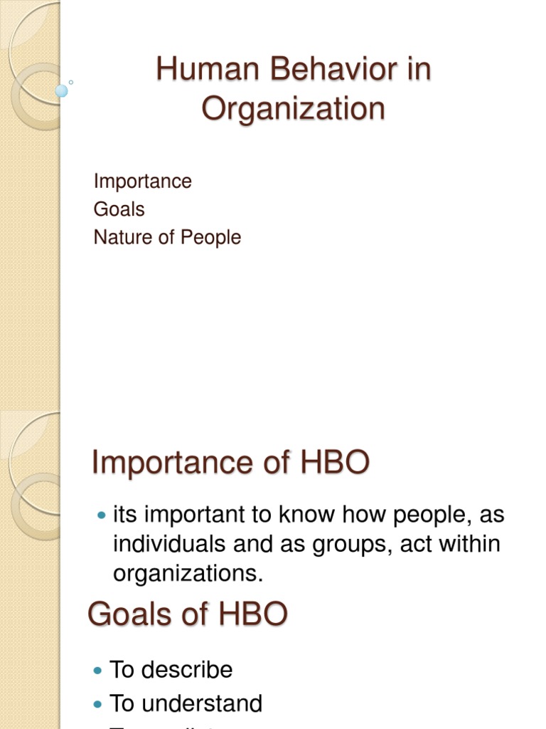Understanding Human Behavior in Organizations | PDF | Organizational ...