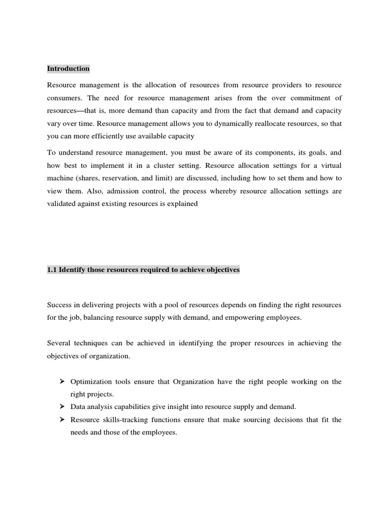 Resource Management Essentials | PDF | Resource | Resource Management