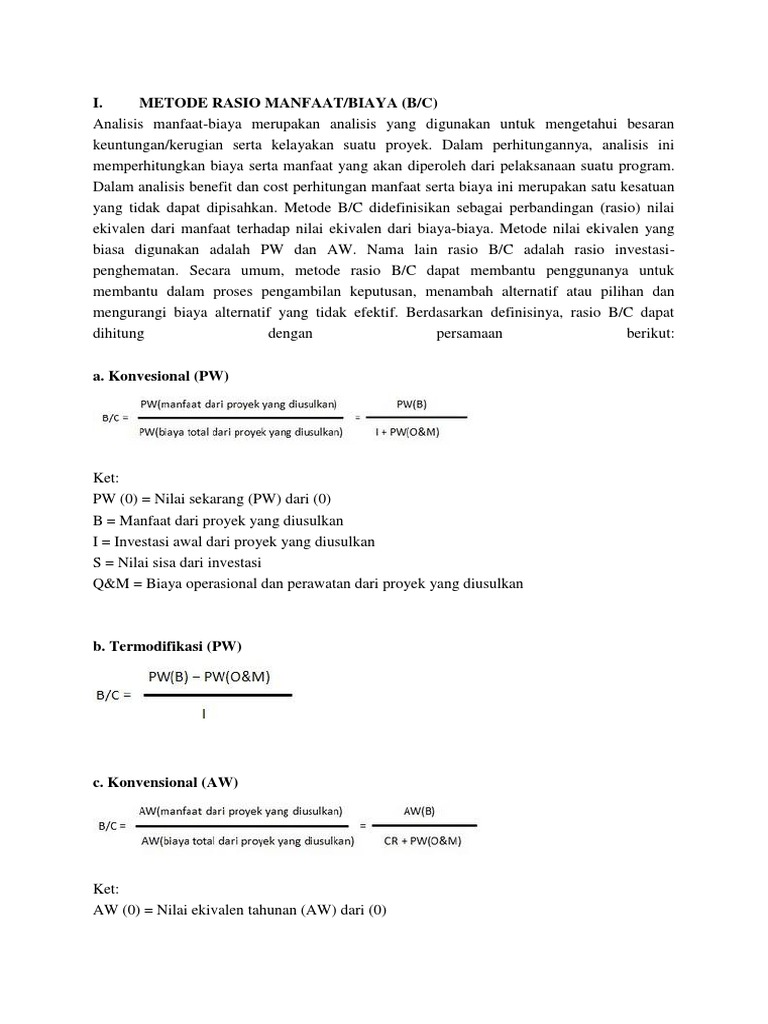 Analisis Kelayakan Proyek B/C | PDF