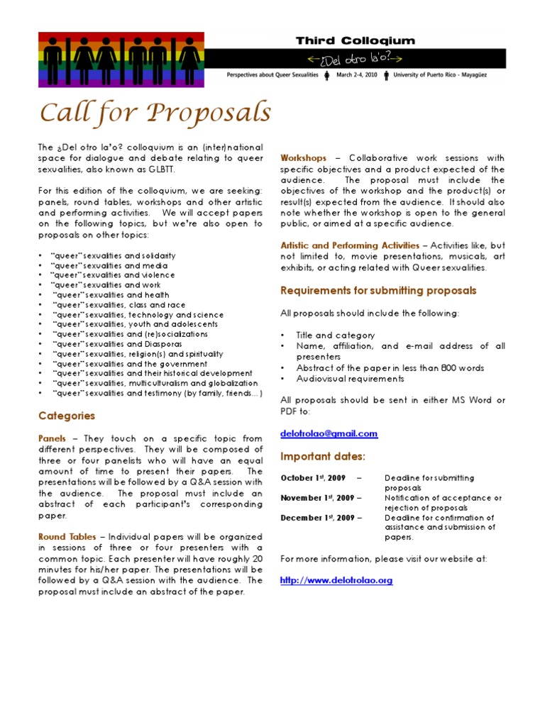 Call for Queer Sexuality Proposals | PDF | Social Science | Foreign ...