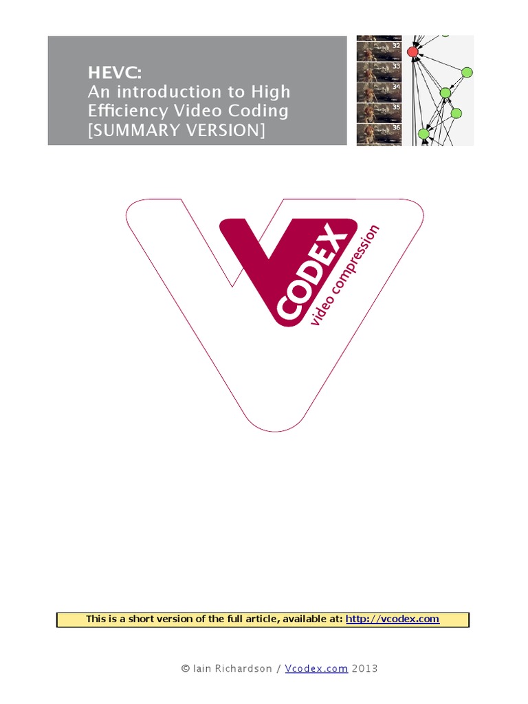 An Introduction To High Efficiency Video Coding (Summary Version) | PDF ...