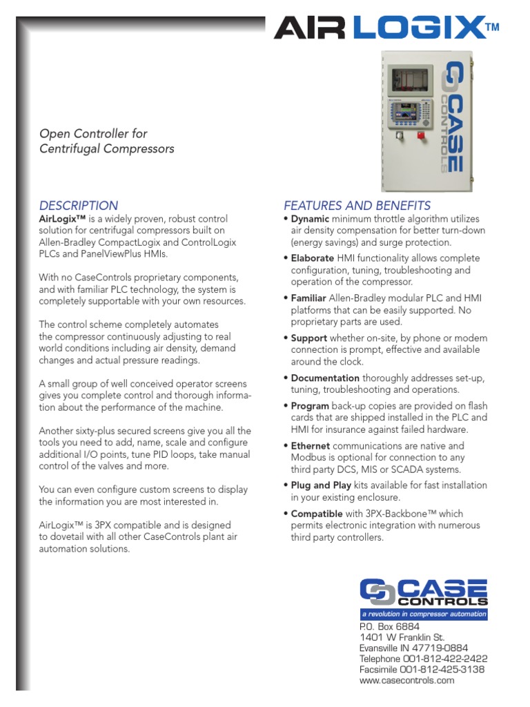Open Controller For Centrifugal Compressors Features and Benefits