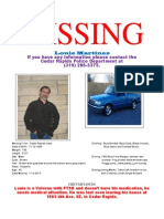 Missing: If You Have Any Information Please Contact The Cedar Rapids Police Department at (319) 286-5375