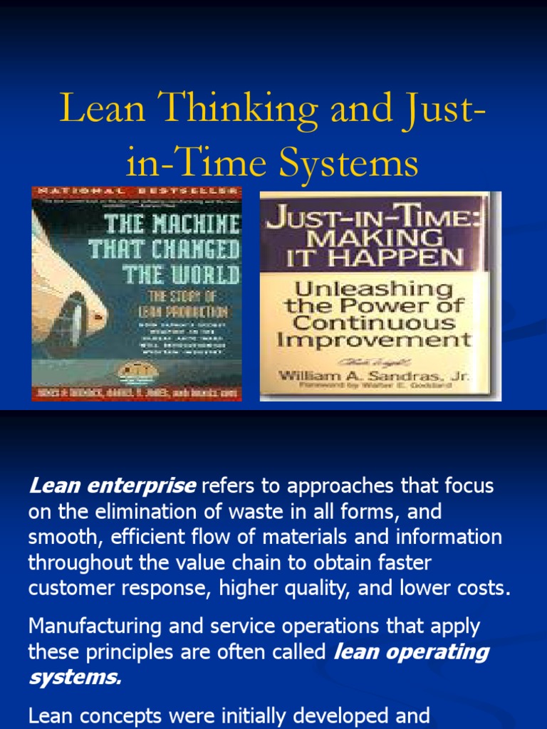 Lean Thinking and Just-in-Time Systems | PDF | Lean Manufacturing | Six ...