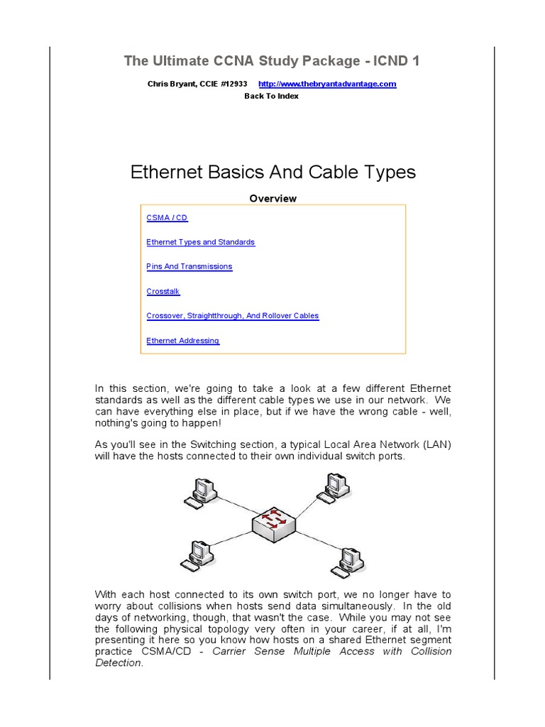 02.ethernet Basics and Cable Types PDF | PDF | Science & Mathematics