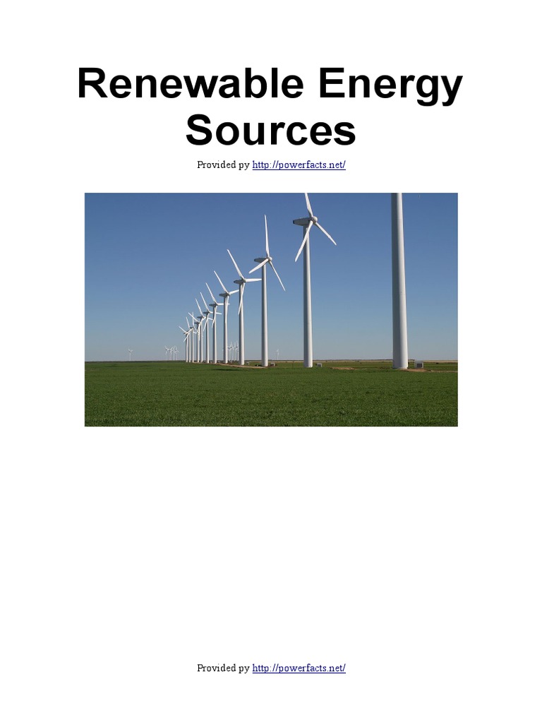 Renewable Sources of Energy | PDF | Energy Development | Renewable Energy