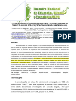 EXTRAÇÃO LÍQUIDO-LÍQUIDO DO β-CAROTENO E LICOPENO DA POLPA DO TOMATE E ANÁLISE POR CCD (CROMATOGRAFIA DE CAMADA DELGADA