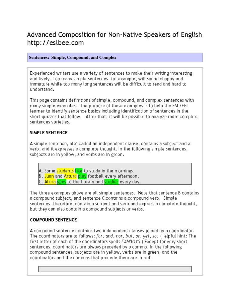 Advanced Composition For Non | PDF | Syntax | Phrase