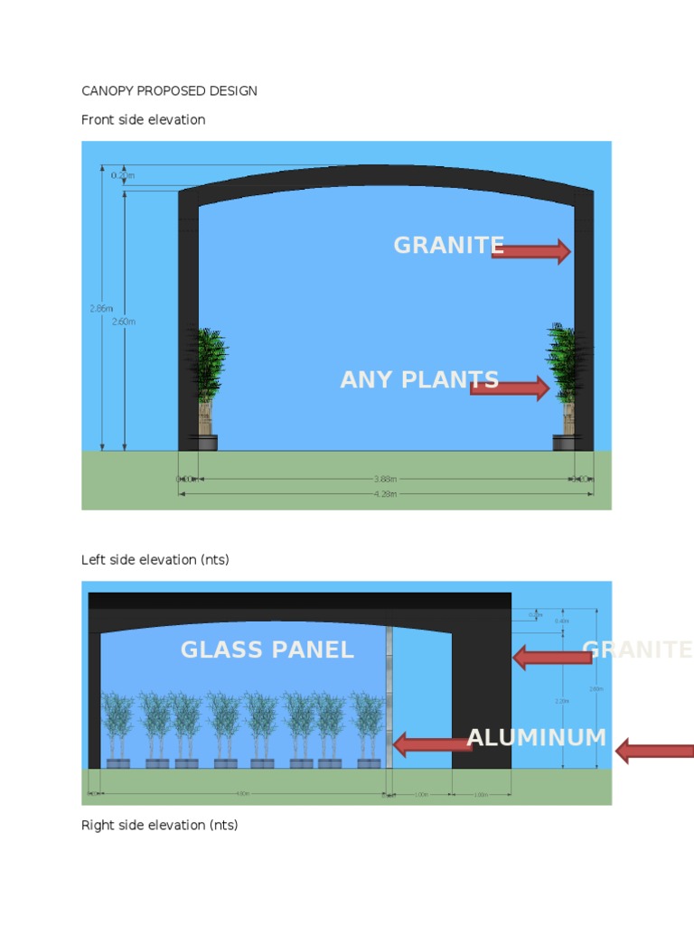 Canopy Design Elevations and Perspectives | PDF