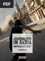 Download Journalism in Syria impossible job  by Reporters sans frontires  Reporters Without Borders SN182004073 doc pdf