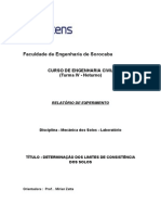 Relatório de Determinacao de Indices Fisicos dos Solos