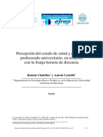 Percepcion Del Estado de Salud y Estres, Profesorado Universitario en Relacion Con La Franja Horaria de Docencia