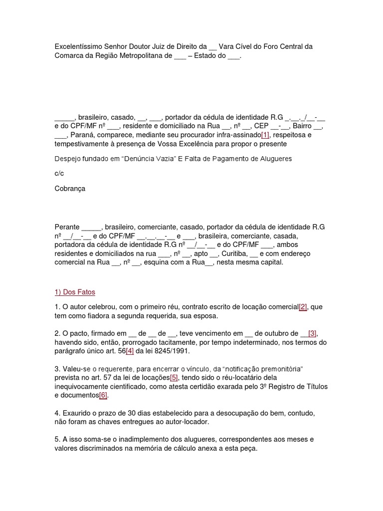ação de despejo Despejo Direito Comum